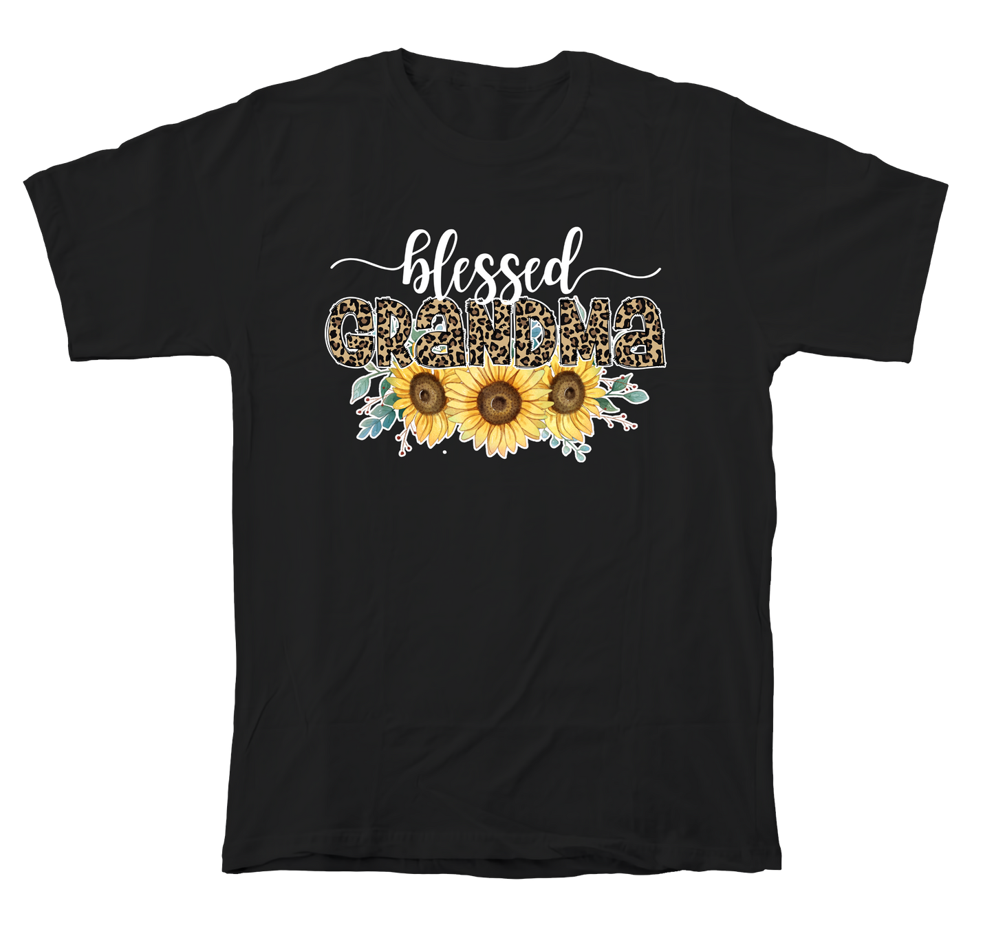Blessed Grandma Black White Tee