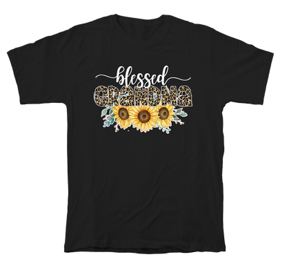 Blessed Grandma Black White Tee